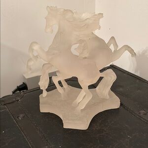 Frosted Glass Horse Sculpture